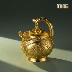 铜师傅 陕西历史博物馆系列《青瓷提梁倒灌壶铜摆件》工艺品摆件