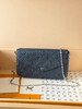 春夏特惠💰580 原单LV 【头层牛皮】M27048珠光蓝 全皮压花链条包三件套 Pochette Félicie 手袋 商品缩略图0