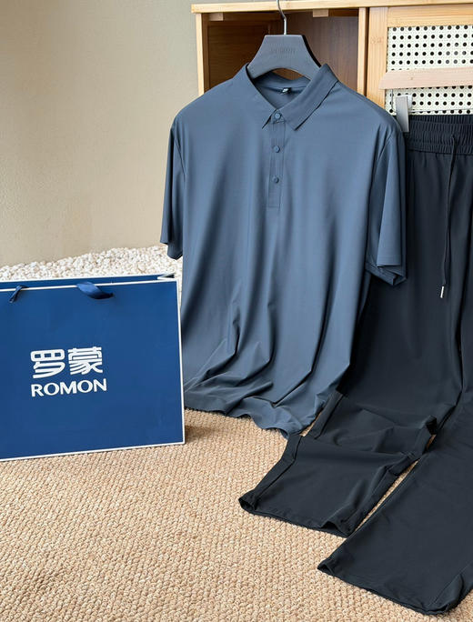 ROMON罗蒙男士冰感无痕轻奢POLO+休闲裤 商品图6
