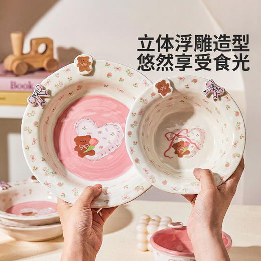 摩登主妇釉下彩酸奶碗盘子家用一人食餐具汤碗水果早餐盘漂亮碗具 商品图1
