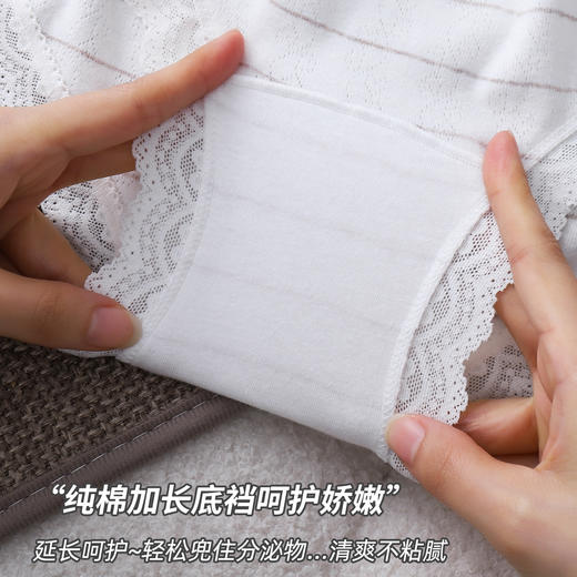 舒妍娜精梳棉蕾丝边内裤 10A底档 精梳棉面料柔软蓬松 提花透气孔工艺舒适不闷 甜美蕾丝边设计 商品图2