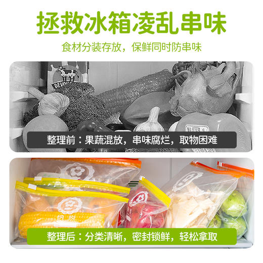 【华小贝立体滑锁保鲜袋80只装】食品级PE材质，高温吹膜灭菌，冷藏/冷冻/微波加热均可使用   0617 商品图5