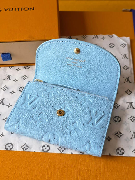 春夏特惠💰370 原单LV M27480 兰 全皮压花零钱包 PORTUMONE ROSALI 钱夹 商品图5