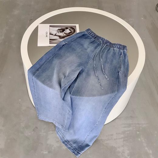 【爆款，预售5天内发货】【果冻软牛仔，天然纯天丝】【遮肉显瘦，时髦百搭】夏季新款女轻薄松弛感阔腿九分凉爽莱赛尔天丝牛仔气球裤 商品图6