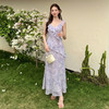 西遇法式碎花长裙女2026夏季新款V领荷叶边收腰度假风吊带连衣裙SS060512 商品缩略图1