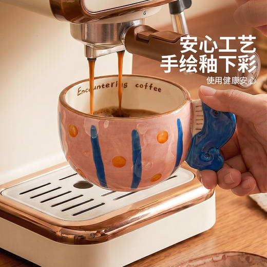 摩登主妇釉下彩咖啡杯陶瓷马克杯高颜值早餐杯子拿铁杯家用喝水杯 商品图3