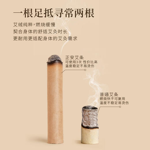 正安国货铺 温煦版蕲春艾条 家用艾灸 温阳常备 温敷调理好物 蕲艾五年陈艾 8支 商品图5