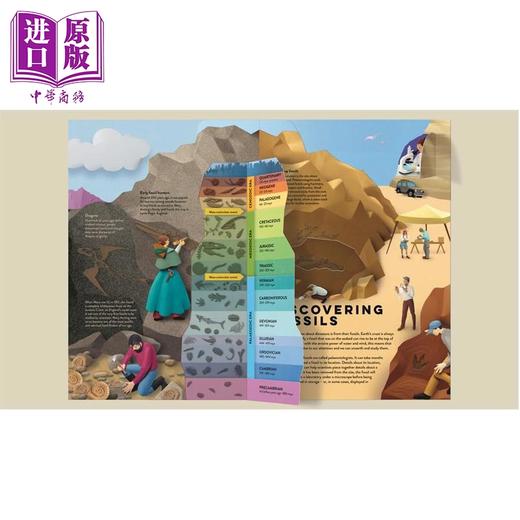【中商原版】纸上世界 恐龙 Paper World Dinosaurs 英文原版 儿童动物绘本 剪纸艺术家绘制精美插图 创意读物 进口童书  商品图3