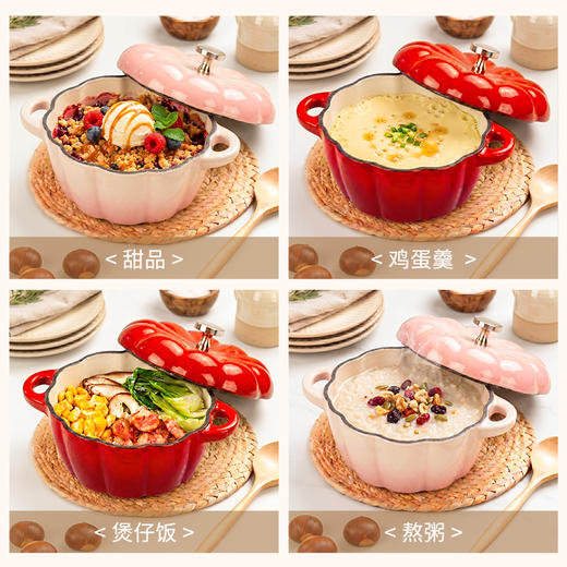 摩登主妇迷你小珐琅铸铁锅家用一人食蒸盅瓦罐汤煲汤炖锅隔水炖盅 商品图3