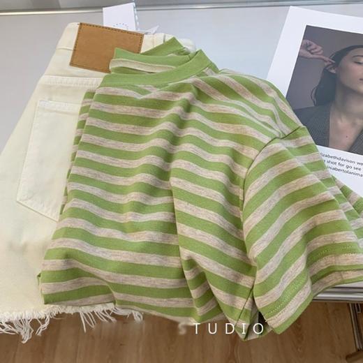 【超模君精选】塞纳河畔·条纹短袖 80-140斤可穿，四色可选，臻选棉+氨纶材质，透气舒爽，优雅文艺的短袖，真的好好看呀~ 商品图10