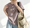 【超模君精选】塞纳河畔·条纹短袖 80-140斤可穿，四色可选，臻选棉+氨纶材质，透气舒爽，优雅文艺的短袖，真的好好看呀~ 商品缩略图2