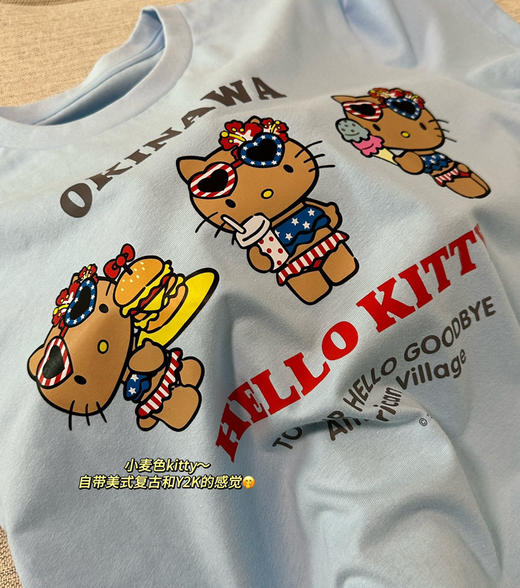 日单26冲绳美国村Kitty黑皮短袖T恤052703 商品图13