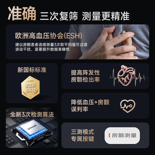 鱼跃臂筒式血压计房颤血压测量仪高精准家用正品测压仪YE690 商品图6