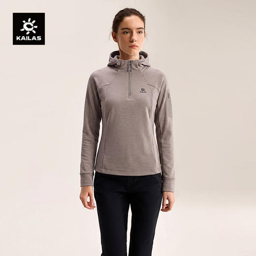 KAILAS凯乐石 XM4 女款连帽半开美丽诺羊毛抓绒衣 KG2532294 商品图0