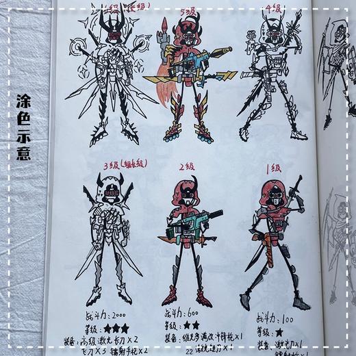 火柴人科幻战队 火柴人创意描摹本手绘科幻题材临摹练习涂色 少儿美术成人解压 想象力培养 商品图2