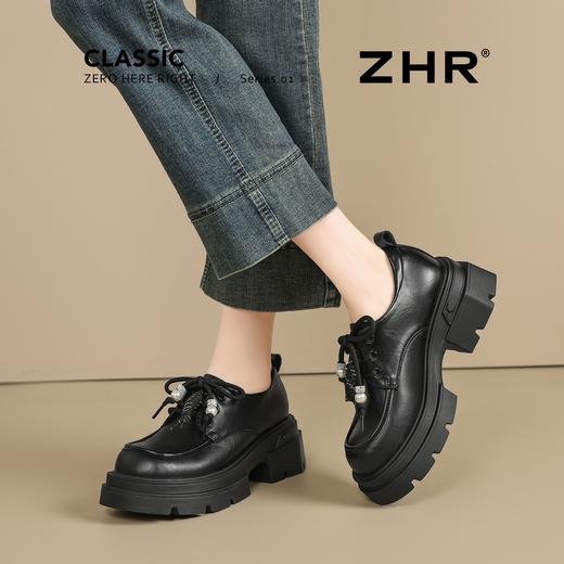 ZHR则则复古厚底增高6cm串珠乐福鞋单鞋高跟女鞋2026新款小皮鞋女★ 商品图3
