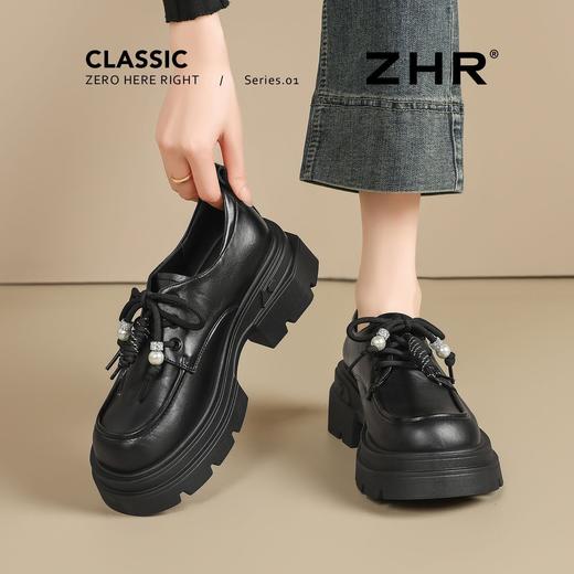 ZHR则则复古厚底增高6cm串珠乐福鞋单鞋高跟女鞋2026新款小皮鞋女★ 商品图2