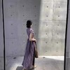 连衣裙合集-新中式国风扎染紫色镂空收腰旗袍连衣裙女V领背心连裙S-XXL 商品缩略图2
