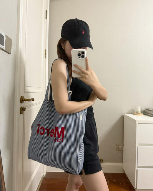 巴黎特产🇫🇷Merci买手店条纹经典帆布包 商品图2