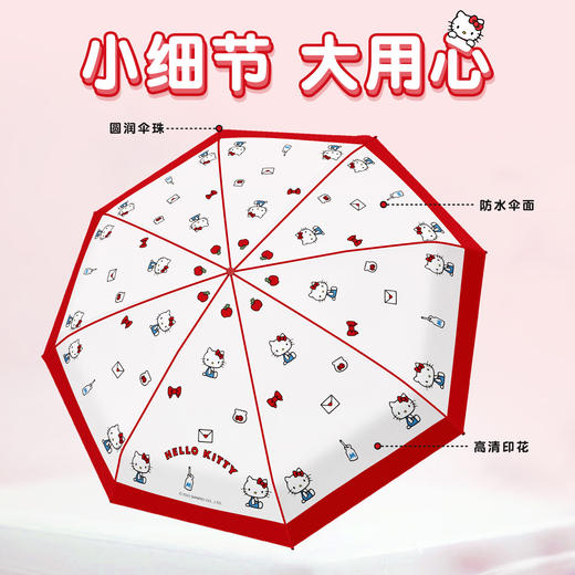【下雨天出行无忧】凯蒂猫正版授权雨伞 小清新可爱卡通折叠伞 女生高颜值磨砂雨伞 学生儿童自动雨伞 透明雨伞 商品图1