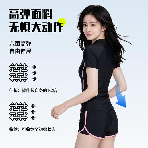 分体式游泳衣女两件比基尼保守纯欲风泳衣温泉显瘦小清新泳装批发 商品图3