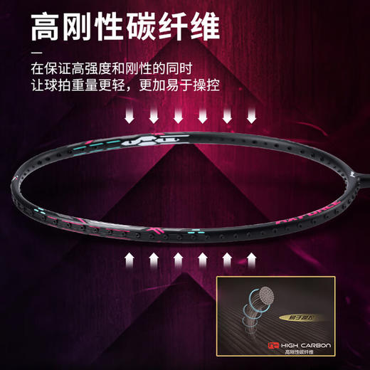 【送3条手胶】李宁羽毛球拍雷霆小钢炮全碳素纤维超轻进攻型单拍男女款 商品图3
