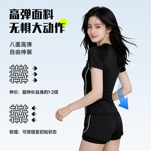 泳衣女款新款遮肚显瘦连体平角游泳馆防晒高弹保守泡温泉泳装 商品图3