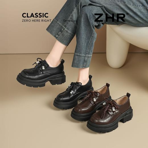 ZHR则则复古厚底增高6cm串珠乐福鞋单鞋高跟女鞋2026新款小皮鞋女★ 商品图7