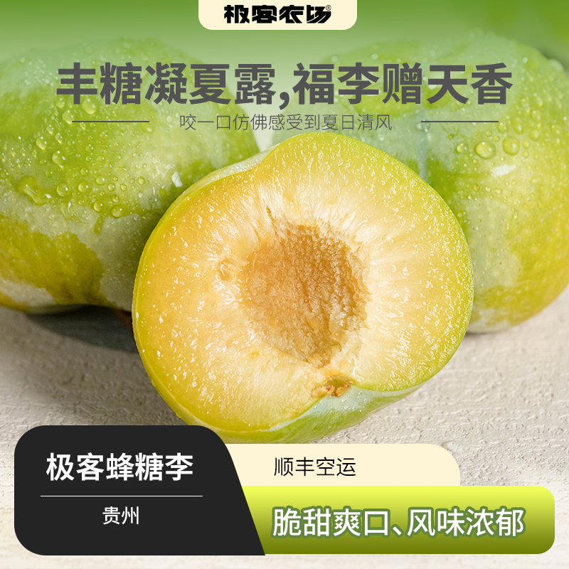 【6.18采摘发货】极客蜂糖李| 脆甜多汁 果香浓郁 手捏有弹性食用，到货冷藏2小时后食用口感更佳  ⭐️顺丰空运