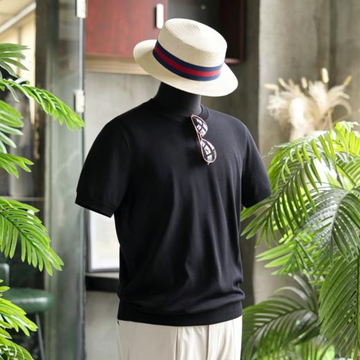 夏季新款男士真丝羊绒羊毛混纺 翻领三扣POLO衫/圆领T恤 两款多色可选-不退换 商品图4