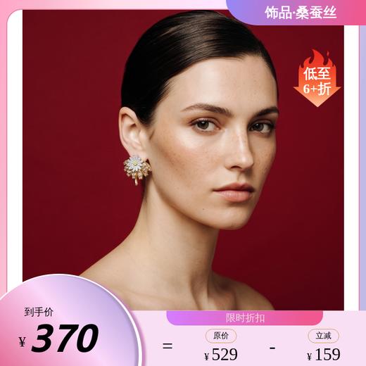 【马凡舒春晚同款】GdV雏菊系列水晶层叠雏菊女耳钉耳夹新年礼物"GE0306-Z GE0306-J" 商品图0