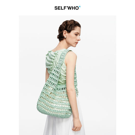 SELFWHO手工钩编拉菲草编织包女2026夏新款镂空女包 商品图0