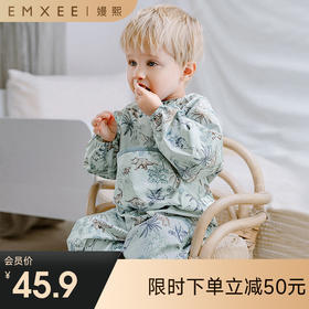 【口水巾】嫚熙婴儿连体罩衣宝宝爬行服防脏爬爬服一体式户外全身防脏爬爬衣