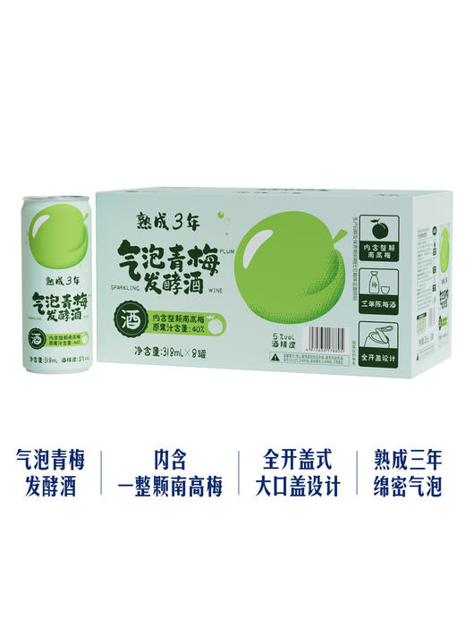 MM 山姆 红动 气泡青梅发酵酒 318ml*8 商品图0