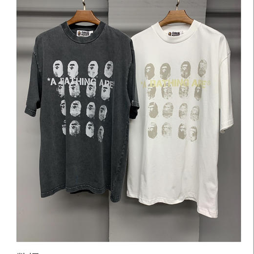BAPE胸前满印洗水纯棉短袖T恤 商品图2