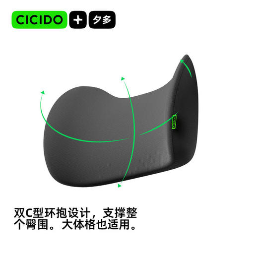 MM 山姆 Cicido夕多巴斯夫凉感记忆棉腰靠 2件 极夜黑 商品图3