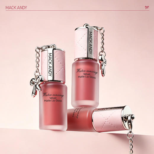 任选三支装！眼唇颊三用【MACK ANDY--不沾杯水感丝绒哑雾唇釉】水感入唇不粘腻，绒雾锁色不易沾杯，轻盈高覆盖哑而不干，六重护唇植萃加持，空气弹性网膜，唇泥+腮红泥+眼影泥三合一！ 商品图9