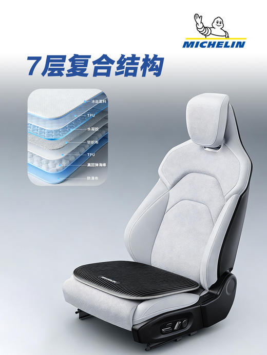 MM 山姆 米其林凉感凝胶坐垫 浅云灰/曜石黑 商品图5
