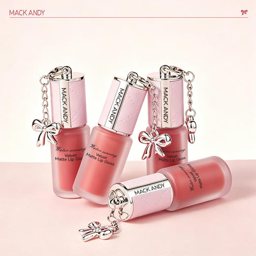 任选三支装！眼唇颊三用【MACK ANDY--不沾杯水感丝绒哑雾唇釉】水感入唇不粘腻，绒雾锁色不易沾杯，轻盈高覆盖哑而不干，六重护唇植萃加持，空气弹性网膜，唇泥+腮红泥+眼影泥三合一！ 商品图8