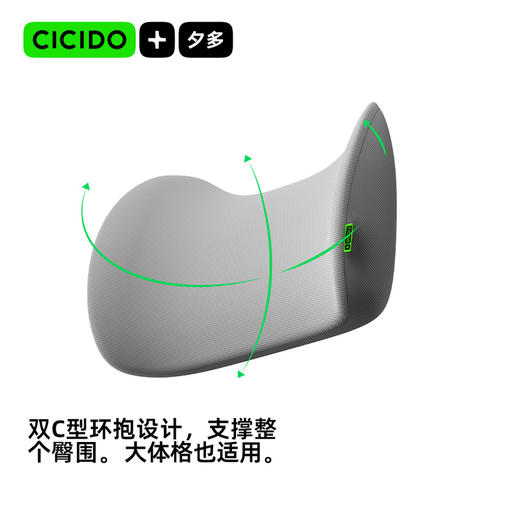 MM 山姆 Cicido夕多巴斯夫凉感记忆棉腰靠 2件 太空灰 商品图3