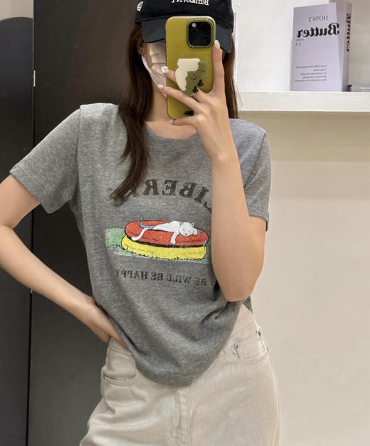 MOCO女士猫咪印花圆领T恤062201 商品图8