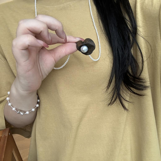 「沉珠」吊坠 澳白/大溪地黑珍珠 约10-12mm ji强光 万能扣配件 商品图11