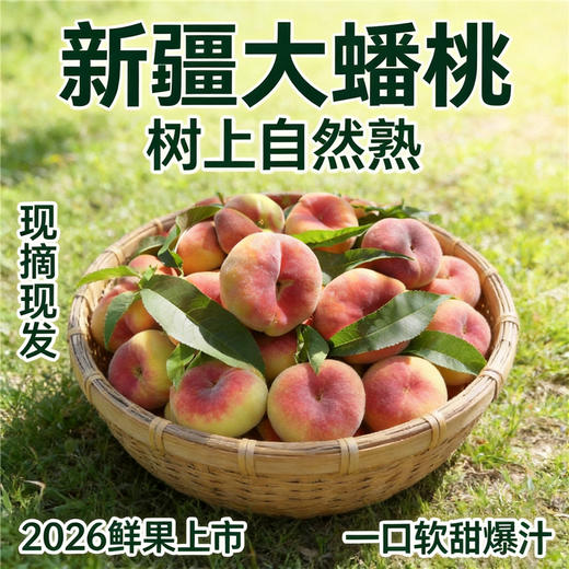新疆大蟠桃 树上自然熟 甜软多汁 皮薄易剥 核小肉厚 当季新鲜水果 商品图3