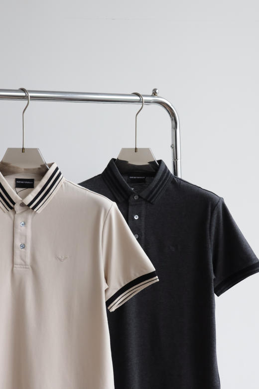 26 E.@ 撞色条纹Polo 翻领短袖T恤 TX741 商品图3