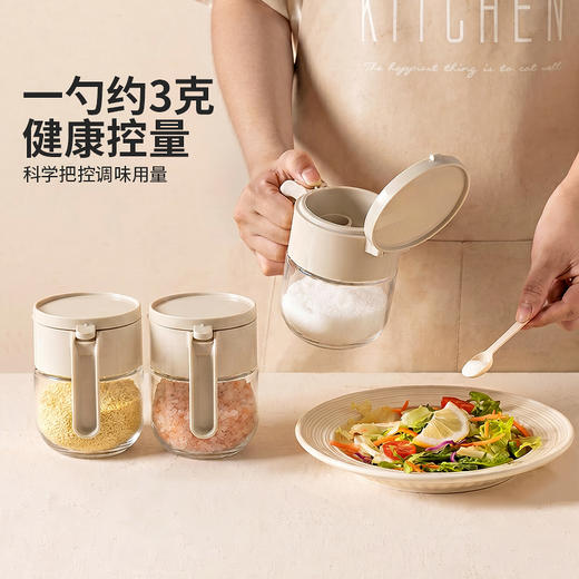 摩登主妇料勺分离调料罐盐罐厨房家用新款密封调味瓶罐收纳调料盒 商品图2