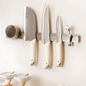 摩登主妇磁吸刀架壁挂式免打孔置物架厨房不锈钢菜刀刀具收纳架子