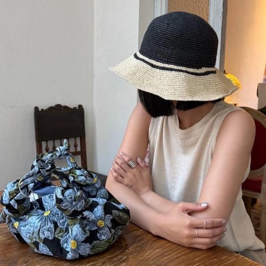 高奢定制 手工编织 低碳美学 法式撞色草帽 商品图0