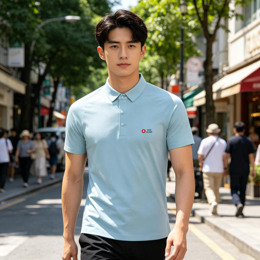 瑞士军工SWISS MILITARY  夏季高品质无痕冰丝男士翻领POLO衫 商品图3