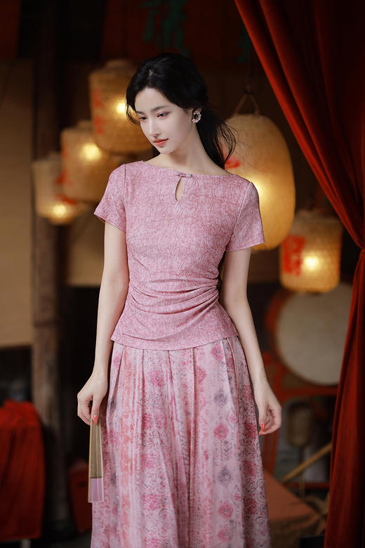 【多件多折】逸红颜明月优选 #「胭蔓」温婉新中式上衣，胭脂点染，东方水彩的诗意朦胧 商品图2