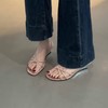 小众银色坡跟高跟凉鞋女鞋子2026夏季新款配裙子仙女裸色罗马凉鞋聚★为爱严选 商品缩略图1